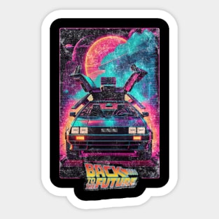 Back To The Future Delorean Vintage Modern Sticker